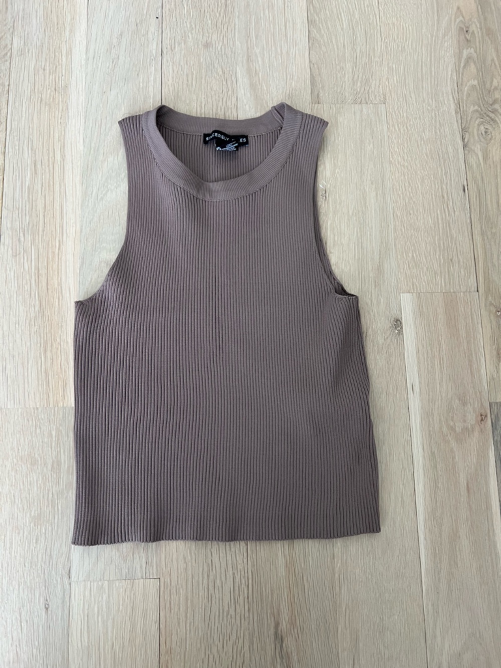 Sincerely Jules Ribbed Tank Top - Taupe Brown